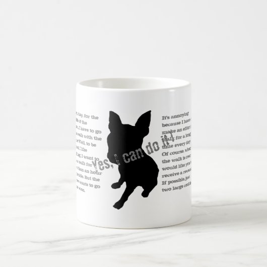 Silhouette eines Sitzhundes Kaffeetasse (Mittel)