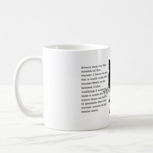 Silhouette eines Sitzhundes Kaffeetasse (Links)