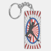 Silhouette eines Skaters - Schlüsselanhänger (Vorderseite links)