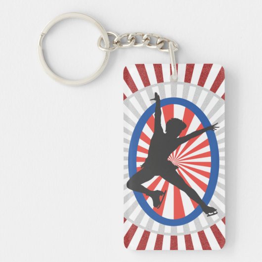 Silhouette eines Skaters - Schlüsselanhänger (Vorderseite)