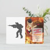 Silhouette eines Soldaten - Hintergrundfarbe auswä Einladung (Stehend Vorderseite)