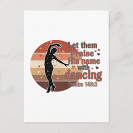 Silhouette eines Tänzers - Psalm-basiertes Design Einladungspostkarte