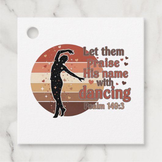 Silhouette eines Tänzers - Psalm-basiertes Design Geschenkanhänger (Vorderseite)