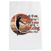 Silhouette eines Tänzers - Psalm-basiertes Design Mittlere Geschenktüte (Vorderseite)