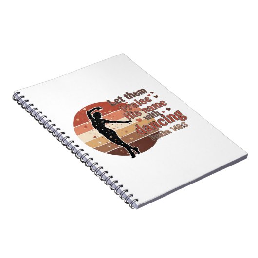 Silhouette eines Tänzers - Psalm-basiertes Design Notizblock (Rechte Seite)