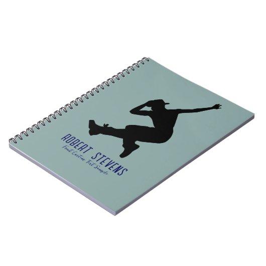 Silhouette eines Tanzes in Schwarz auf Mutation Gr Notizblock (Linke Seite)