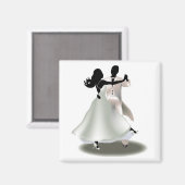 Silhouette eines Tanzpaares Magnet (Vorderseite/Rückseite)
