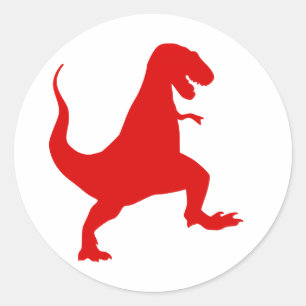 Silhouette eines Tyrannosaurus-Rex Runder Aufkleber