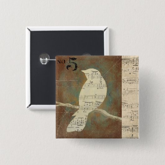 Silhouette eines Vogels Button (Vorne & Hinten)