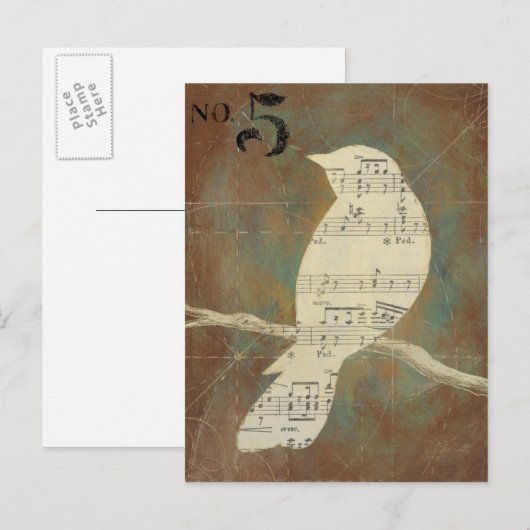 Silhouette eines Vogels Postkarte (Vorne/Hinten)