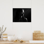 Silhouette eines weiblichen Gesichts B&W-Fotos Poster (Küche)