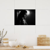 Silhouette eines weiblichen Gesichts B&W-Fotos Poster (Küche)