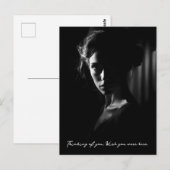 Silhouette eines weiblichen Gesichts B&W-Fotos Postkarte (Vorne/Hinten)