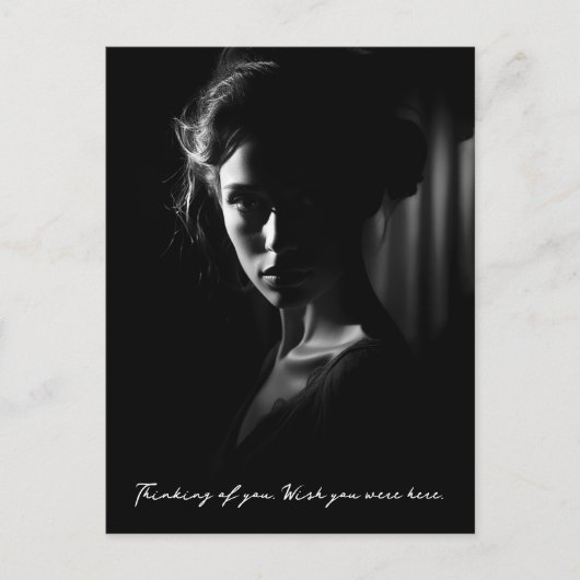 Silhouette eines weiblichen Gesichts B&W-Fotos Postkarte (Vorderseite)