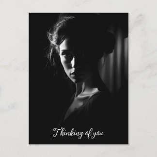 Silhouette eines weiblichen Gesichts B&W-Fotos Postkarte