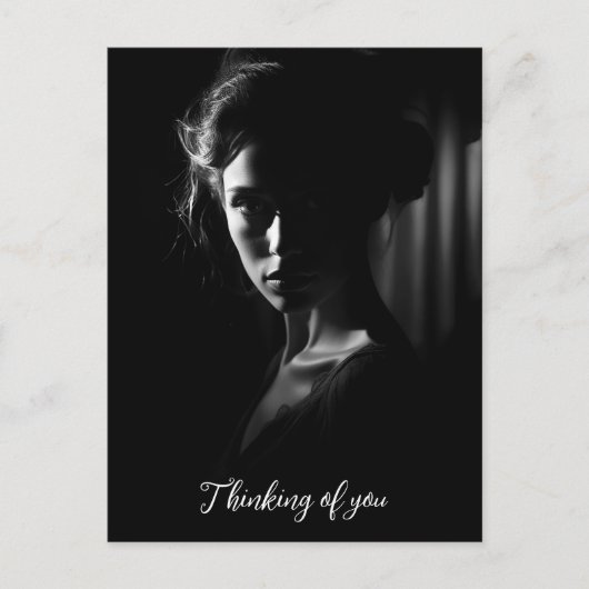 Silhouette eines weiblichen Gesichts B&W-Fotos Postkarte (Vorderseite)