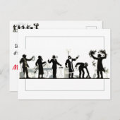 Silhouette eines Weihnachtsmarktes Postkarte (Vorne/Hinten)