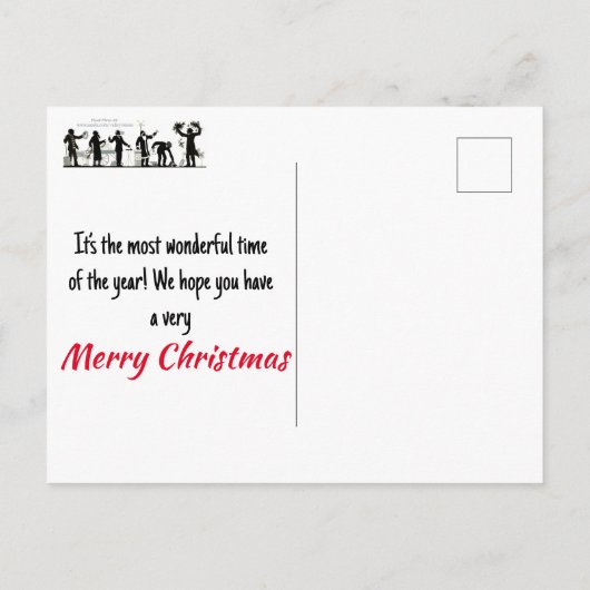 Silhouette eines Weihnachtsmarktes Postkarte (Rückseite)