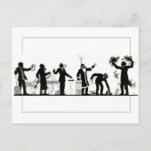 Silhouette eines Weihnachtsmarktes Postkarte (Vorderseite)