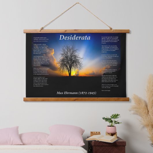 Silhouette eines Wildbaums Wandteppich Mit Holzrahmen (Schlafzimmer)