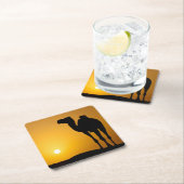 Silhouette eines wilden Kamels am Sonnenuntergang Rechteckiger Pappuntersetzer (Vor Ort)