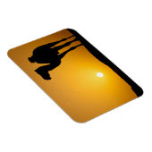 Silhouette eines wilden Kamels bei Sonnenuntergang Magnet (Rechte Seite)