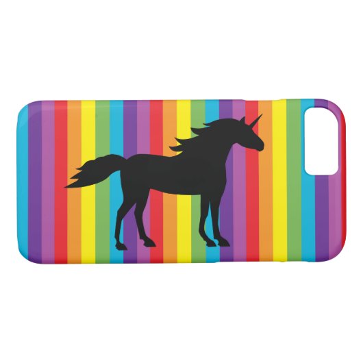 Silhouette Einhorn und Regenbogen Case-Mate iPhone Hülle (Rückseite (Horizontal))