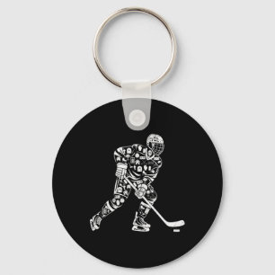 Silhouette Eishockeyspielerin Frauen Mutter Mädche Schlüsselanhänger