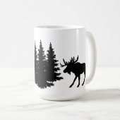 Silhouette Elch & Baum Kaffeetasse (VorderseiteRechts)