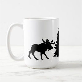 Silhouette Elch & Baum Kaffeetasse