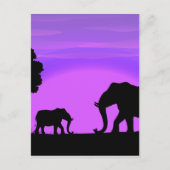 Silhouette Elephants Postkarte (Vorderseite)