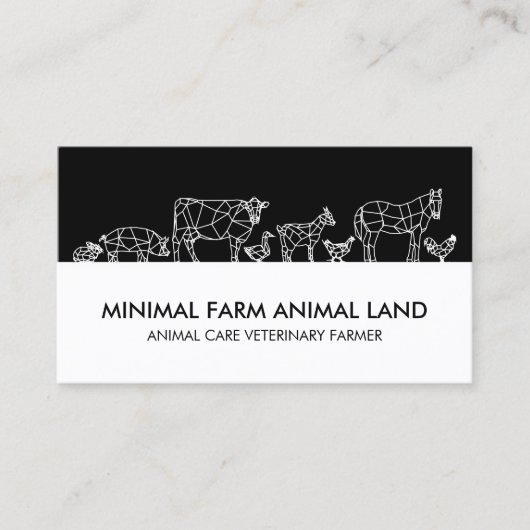 Silhouette Entenziege Kühe Ziege Donkey Hühnerflei Visitenkarte (Vorderseite)