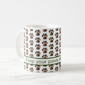 Silhouette Erntedank Weiß Kaffeetasse (Vorderseite Links)
