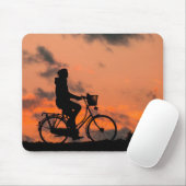 Silhouette, Fahrrad, Gesundheit Mousepad (Mit Mouse)