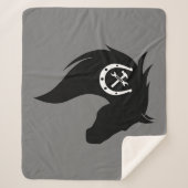 Silhouette "Farrier Horse Shoeing Horses" Grafik Sherpadecke (Vorderseite)