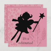 Silhouette-feenhafte Prinzessin Birthday Einladung (Vorne/Hinten)