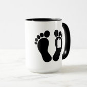 Silhouette Feet mit Toe Tag Tasse (VorderseiteRechts)