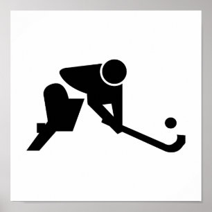 Silhouette-Feld-Hockey Poster