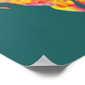 Silhouette Feuerpferde Flammen Abstrakt Elegante Poster (Ecke)