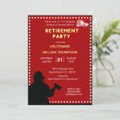 Silhouette Feuerwehrmann/Party für das Hauptruhest Einladung (Stehend Vorderseite)