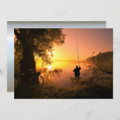 Silhouette Fisherman am See bei Sunset (Vorne/Hinten)