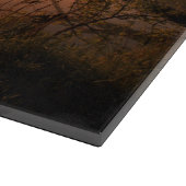 Silhouette Fisherman am See bei Sunset Schneidebrett (Ecke)