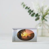 Silhouette Fisherman am See bei Sunset Visitenkarte (Stehend Vorderseite)