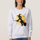Silhouette Flying Wicked Witze Orange Moon Sweatshirt (Vorderseite)