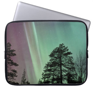 SILHOUETTE FOTO VON AURORA BOREALIS LAPTOPSCHUTZHÜLLE