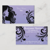 Silhouette-Frauen-Haar-Stylist - Lavendel Visitenkarte (Vorne/Hinten)