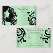 Silhouette-Frauen-Haar-Stylist - tadelloses Grün Visitenkarte (Vorne/Hinten)