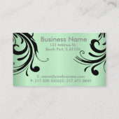 Silhouette-Frauen-Haar-Stylist - tadelloses Grün Visitenkarte (Rückseite)