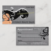 Silhouette-Frauen-Haar-Stylist-Verabredung Terminkarte (Vorne/Hinten)
