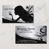 Silhouette-Frauen-Haar-Stylist Visitenkarte (Vorne/Hinten)